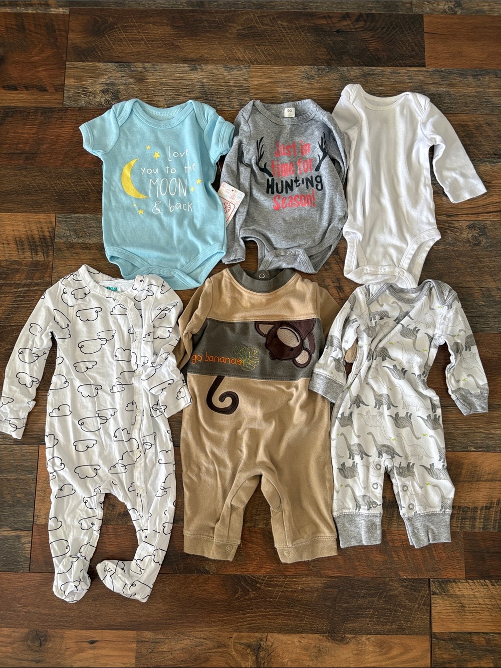 Carter's Baby One-Piece Sets - Blue, Gray, White, Tan